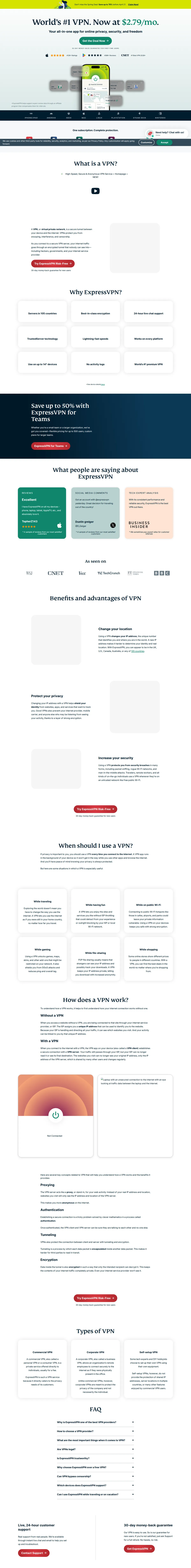 ExpressVPN dashboard for ExpressVPN